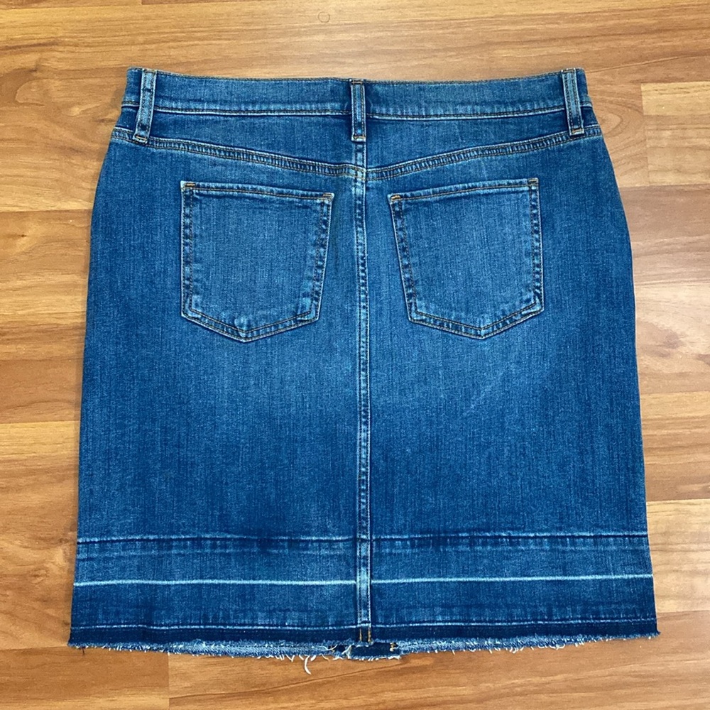 LOFT Button Front Denim Skirt - Picture 9 of 12
